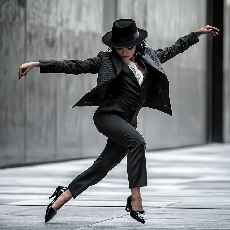 An Adult Jazz dancer striking a dynamic pose